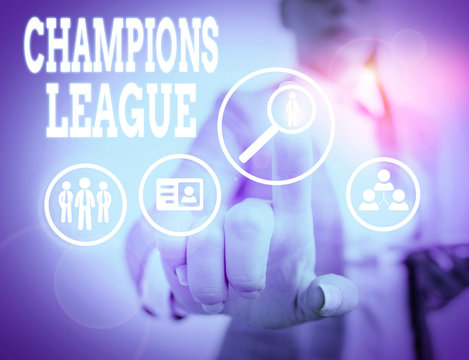 Word writing text Champions League. Business photo showcasing Yearly football competition from each country in Europe