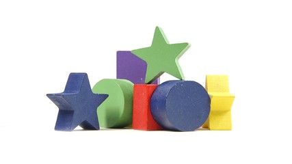 toy blocks on white background