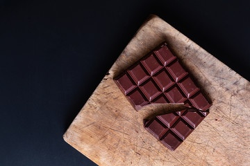 Food Concept Preparation process for melting organic chocolate for make the dessert Chocolate truffle, brownies or cake