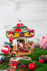 Christmas decoration with vintage toys