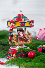 Christmas decoration with vintage toys