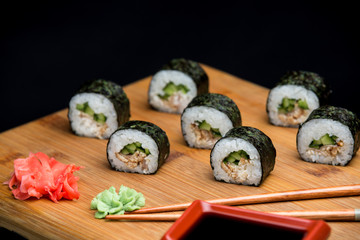 Unagi maki traditional japanese sushi with eel.