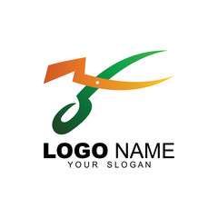 scissor thunder logo template, scissors logo. this logo is suitable for tailor, salon, barber. modern logo design