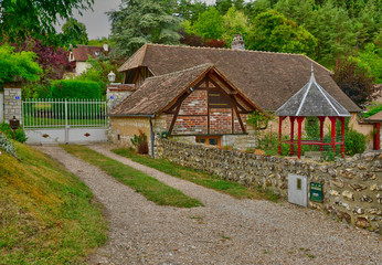 Fontaine sous Jouy; France - august 8 2018 : picturesque village