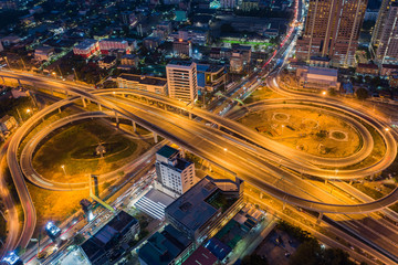 Fototapeta na wymiar Road traffic in city at thailand .