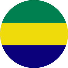 Gabon round flag icon vector