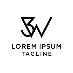 initial letter logo 3W, W3 logo template 