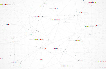 Wireframe background with plexus effect. Futuristic vector illustration.