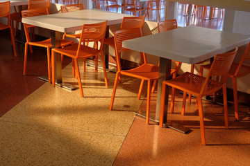 Retro Table And Chairs At Cafe