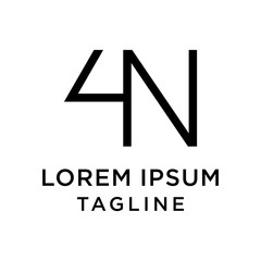 initial letter logo 4N, N4 logo template 