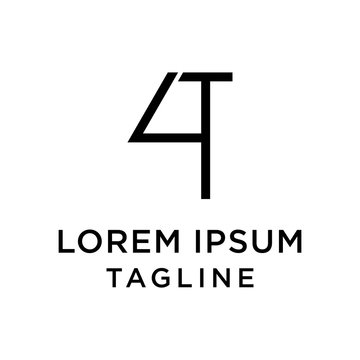 initial letter logo 4T, T4 logo template 