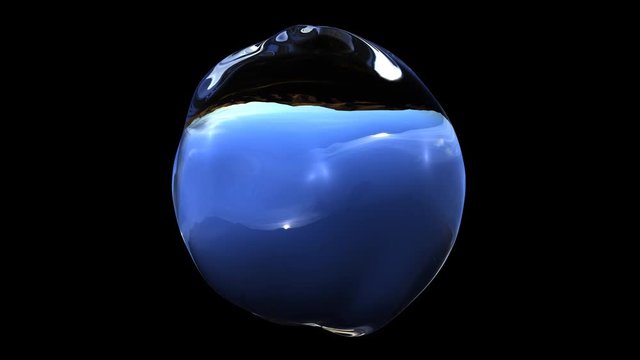 Water Drops with alpha channel. Looped background, 4K resolution.