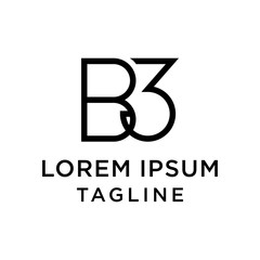 initial letter logo 3B, B3 logo template