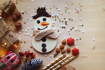 Snowman white chocolate holiday treats
