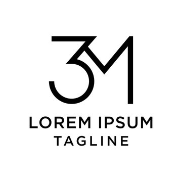 initial letter logo 3M, M3 logo template