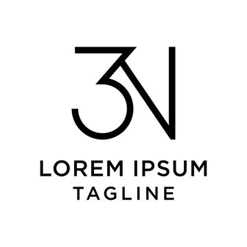 initial letter logo 3N, N3 logo template 