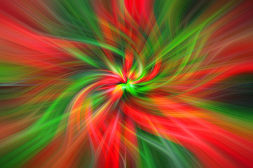 Obraz na płótnie Canvas Red and green crazy twisted lines with fiber effect, fantasy background