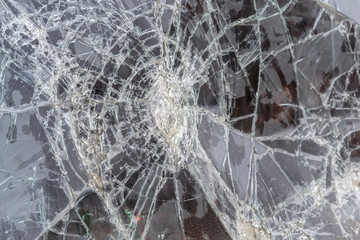 abstract background. broken cracked windshield.
