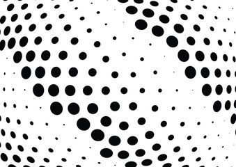 Abstract halftone wave dotted background. Futuristic grunge pattern, dot, circles.  Vector modern optical pop art texture for posters, sites, business cards, cover, labels mock-up, stickers layout