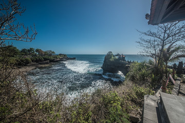 A beautiful view of Tanah Lot temple in Bali, Indonesia