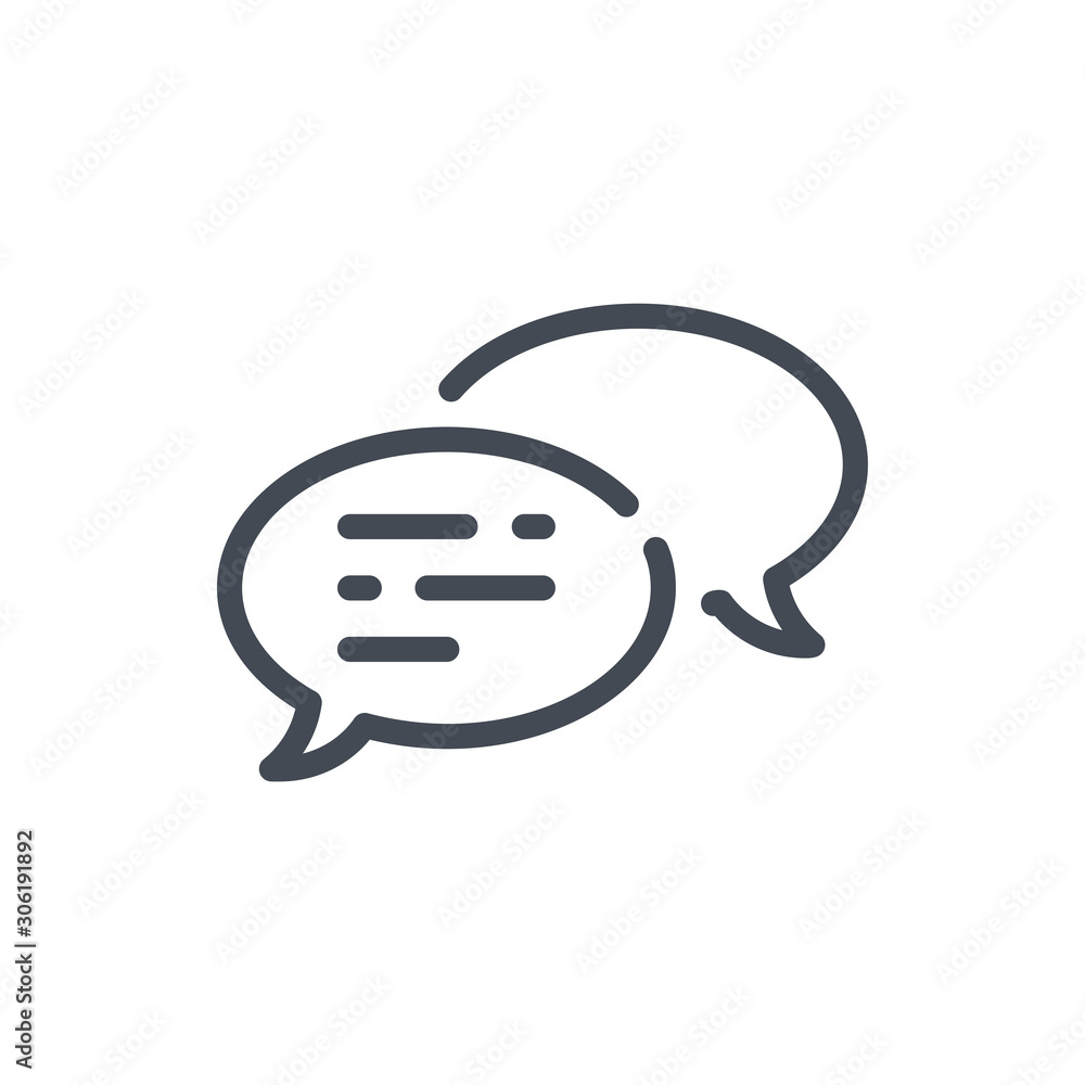 Poster chat and message line icon. dialog and communication vector outline sign.