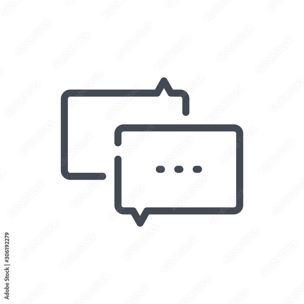 Poster chat and message line icon. dialog and communication vector outline sign.