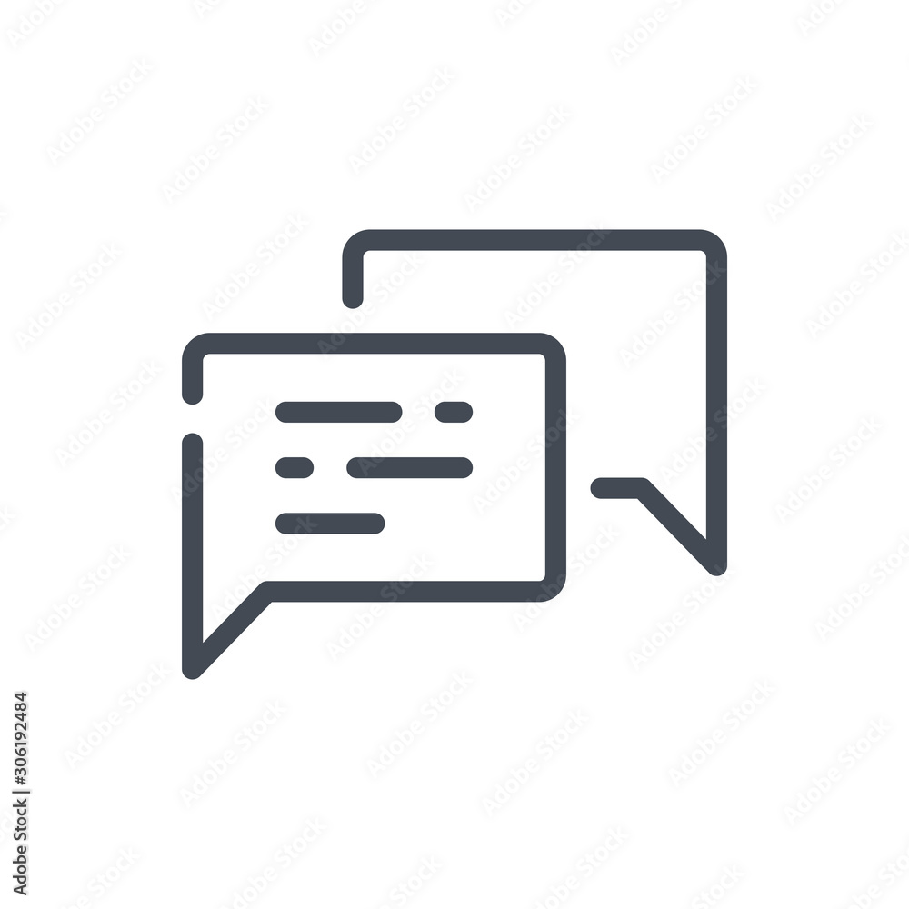 Poster chat and message line icon. dialog and communication vector outline sign.