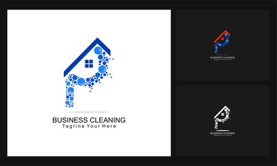 business cleaning concept design logo