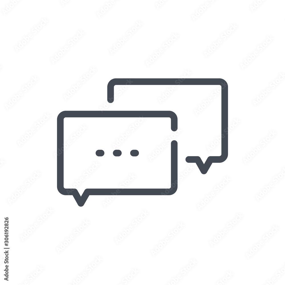 Poster chat and message line icon. dialog and communication vector outline sign.