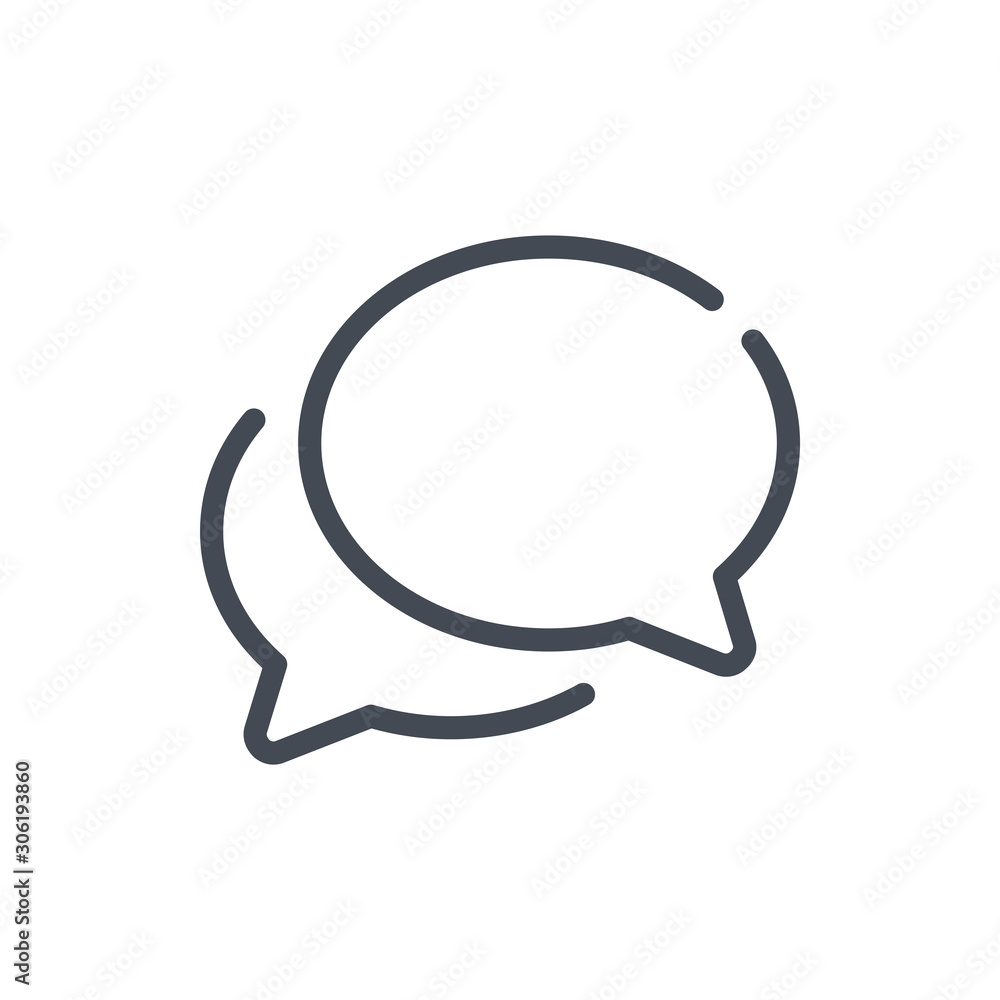 Poster chat and message line icon. dialog and communication vector outline sign.
