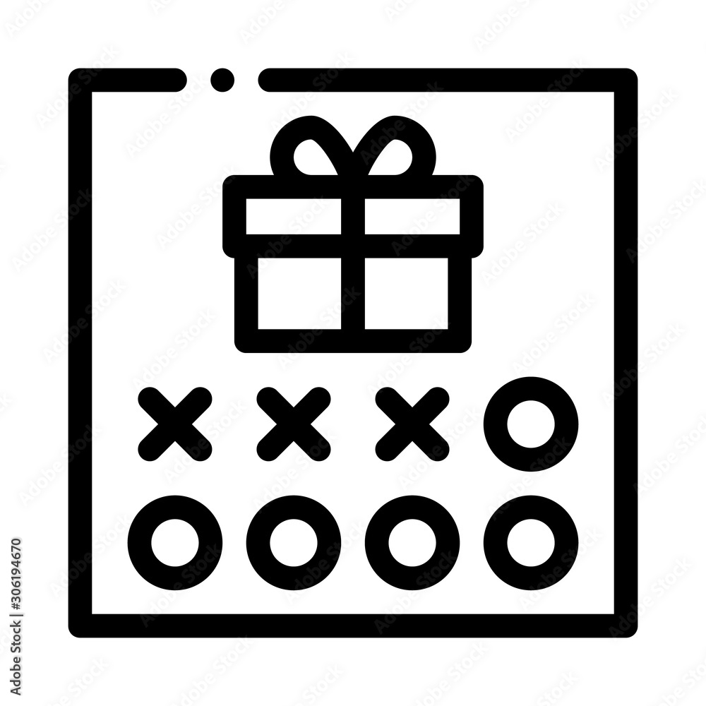 Poster number needed to receive gift icon vector. outline number needed to receive gift sign. isolated cont