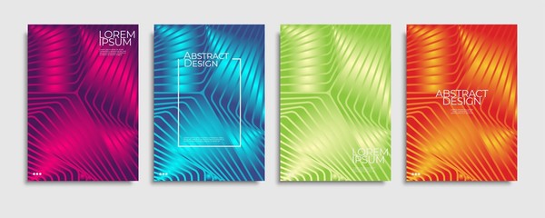 Brochure cover templates set. Minimal colorful gradient abstract background. A4 eps10 vector.