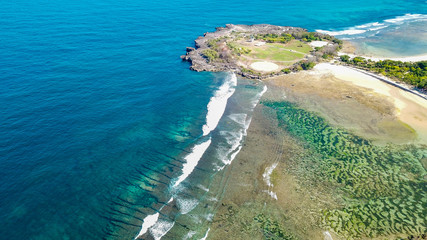 Obraz na płótnie Canvas A beautiful aerial view of Nusa Dua beach in Bali, Indonesia