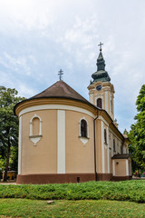Fototapeta na wymiar Kikinda, Serbia - July 26, 2019: Orthodox church of Saint Nicola in Kikinda city, Serbia