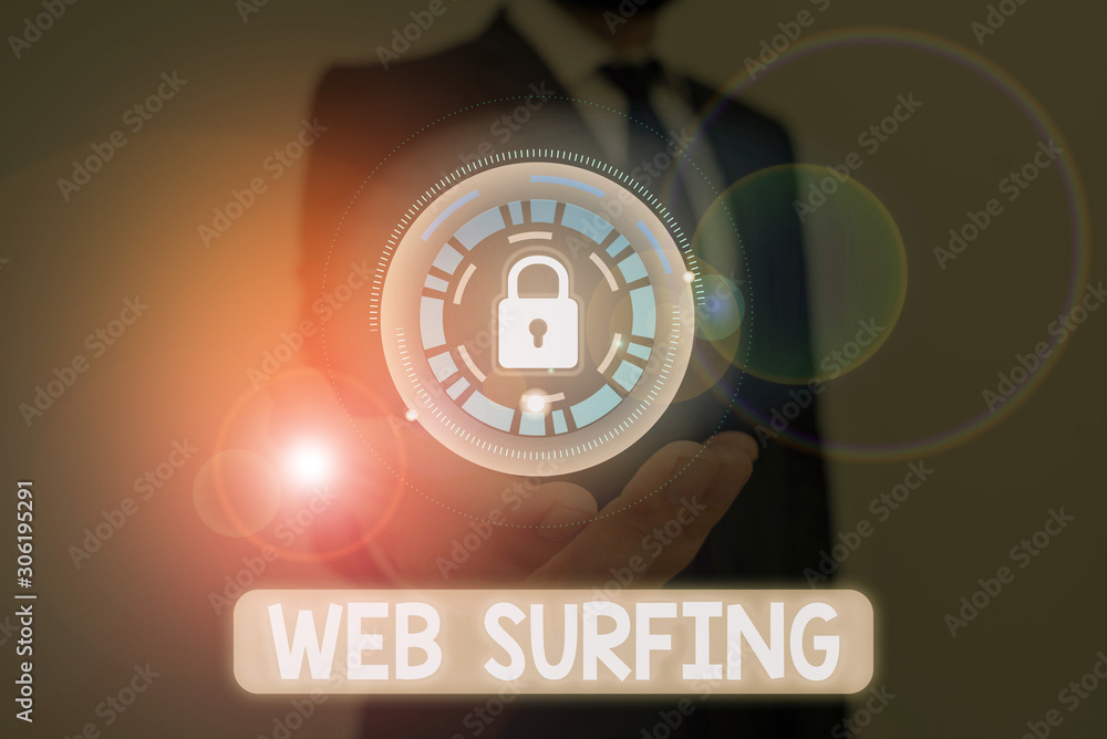 Poster word writing text web surfing. business photo showcasing jumping or browsing from page to page on th