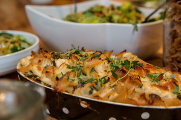 Very healthy high protein tasty pasta dish homemade delicious closeup food photo natural organic ingredients great lifestyle for any age perfectly created for balanced diet Cheese vegetables