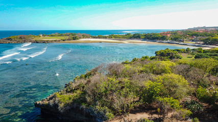 A beautiful aerial view of Nusa Dua beach in Bali, Indonesia