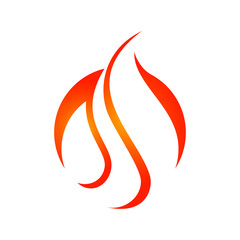 Stylized Flame Icon Design with Orange and Yellow Color Gradient
