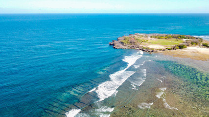 A beautiful aerial view of Nusa Dua beach in Bali, Indonesia