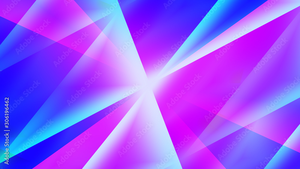 Poster abstract pattern of glowing radial rays on a multi-colored background