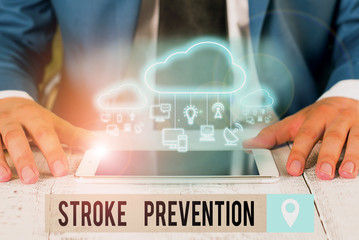 Handwriting text Stroke Prevention. Conceptual photo identified demonstratingal risk factors and...