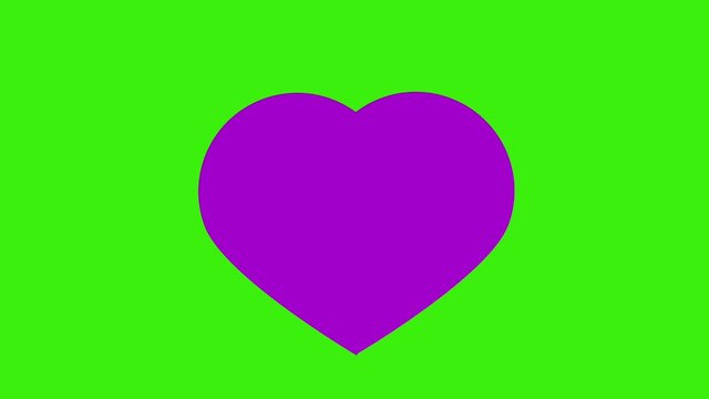 Animated Valentine heart beating in front of a green screen. HD animation loop, can be used for Valentines or Mothers Day