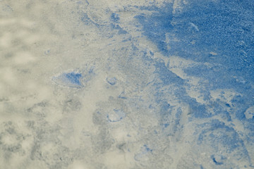 ice surface with winter patterns blue-white, new year
