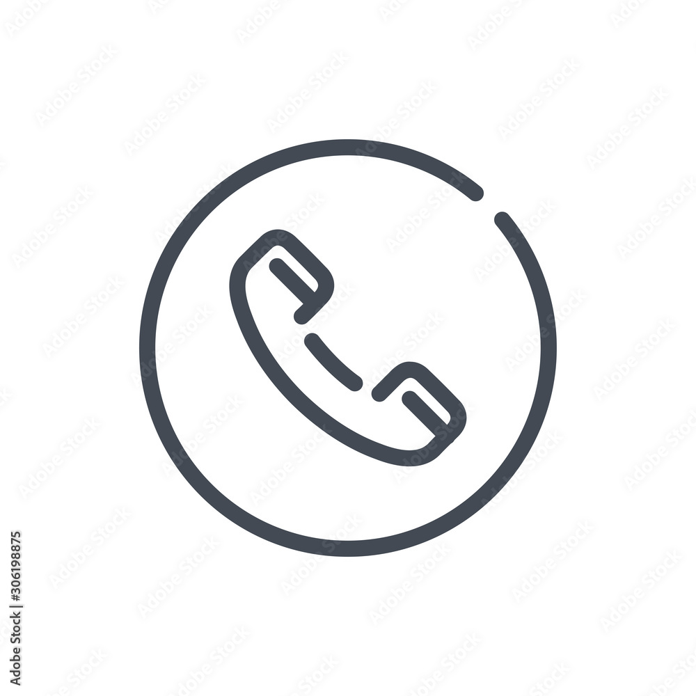 Poster customer service line icon. helpline and callback vector outline sign.