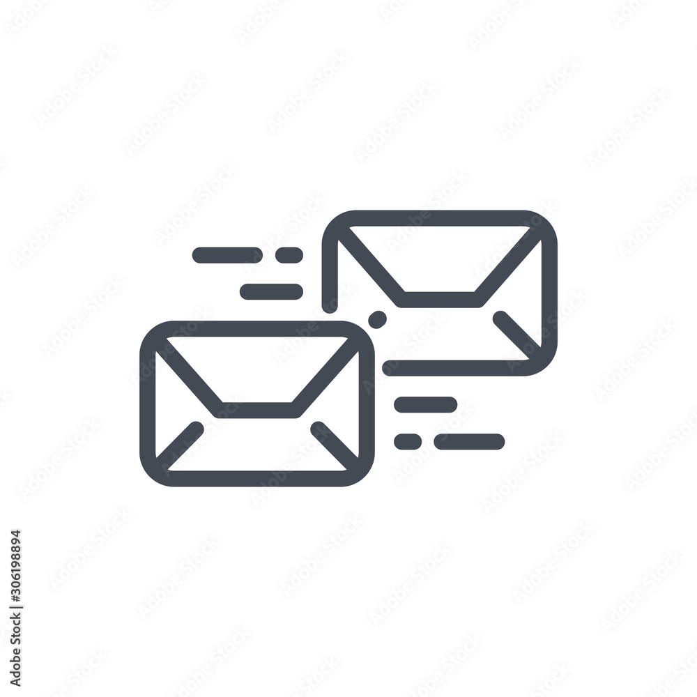 Poster response to the mail line icon. forward email vector outline sign.