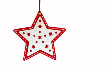 Christmas ornaments (stars) isolated on white background/ Close-up/ Merry Christmas/ Happy New Year 