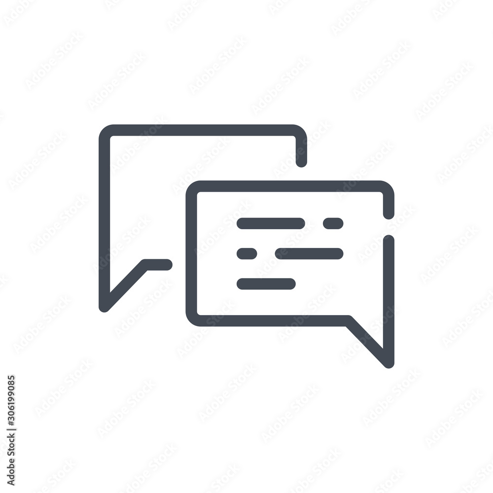 Poster helpline dialog line icon. support message vector outline sign.
