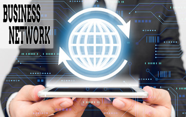 Handwriting text Business Network. Conceptual photo Interfirm cooperation that allows companies to...