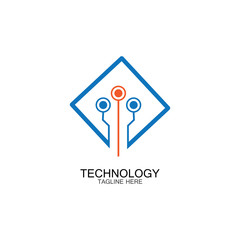 circuit technology logo vector template-vector