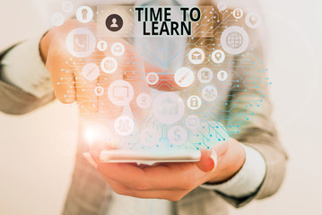 Writing note showing Time To Learn. Business concept for Obtain new knowledge or skill Educational or career growth